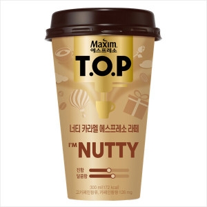 동서식품 맥심 카누 티오피컵커피TOP 너티카라멜 라떼 300ml x10개