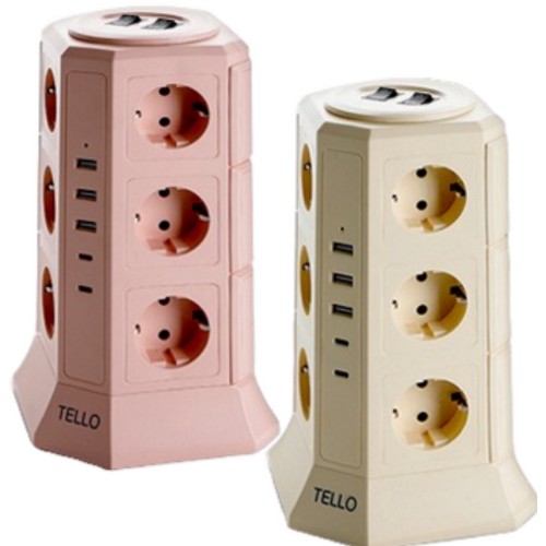 모닝아트 텔로 컬러에디션 12구 메인스위치 타워 멀티탭_이미지