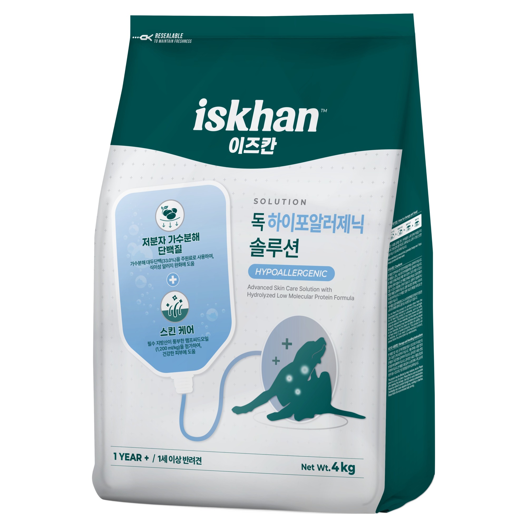 우리와 이즈칸 독 하이포알러제닉 솔루션 4kg (1개)