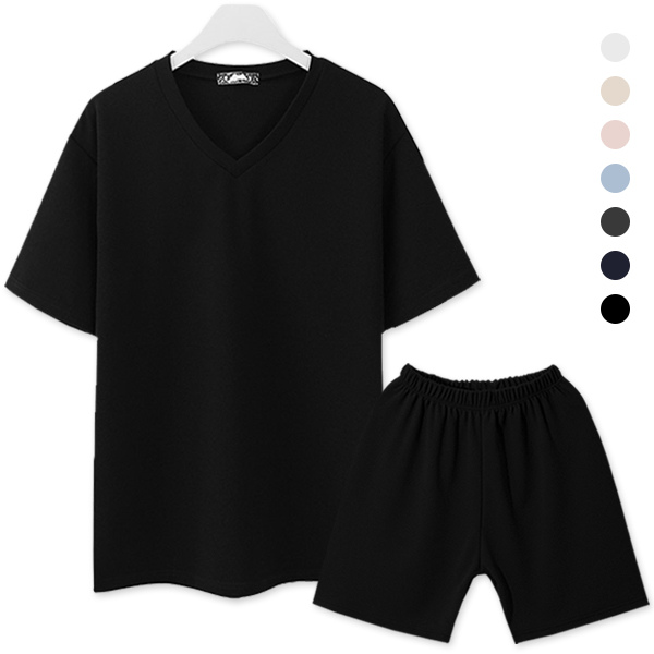 MNC 브이리버플 반팔티 하프팬츠세트 MDSE517LW_이미지