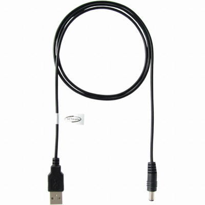 강원전자 NETmate USB to DC 플러그 5.5x2.1mm 전원 케이블 블랙 (NMC-UP21, 1m)_이미지