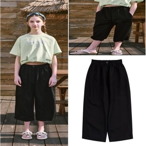 AYC2PT08BK 절개디테일 통고무줄 블랙 팬츠