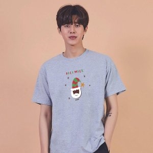 키밍 크리스마스 성탄절 산타 캐쥬얼 반팔티 AEW W7E20F1_이미지