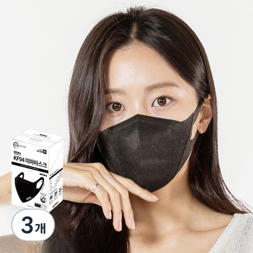 미마마스크 보건용 마스크 중형 KF94 1개입 90개 검정_이미지