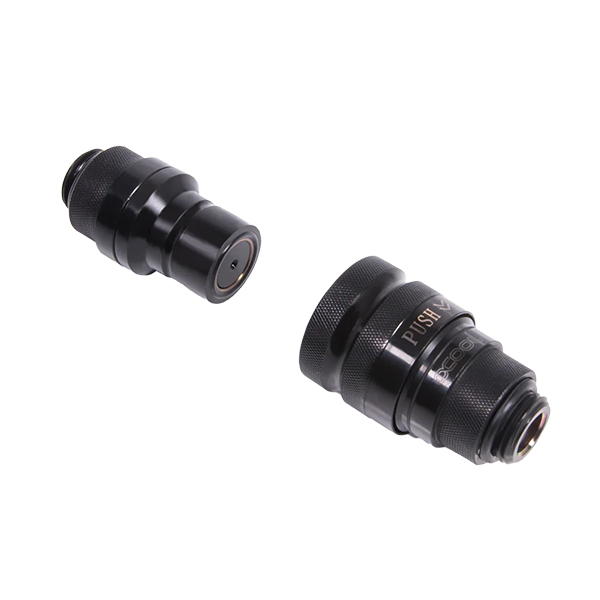 ALPHACOOL Eiszapfen 퀵 릴리즈 외부 스레드 커넥터 (딥블랙)_이미지
