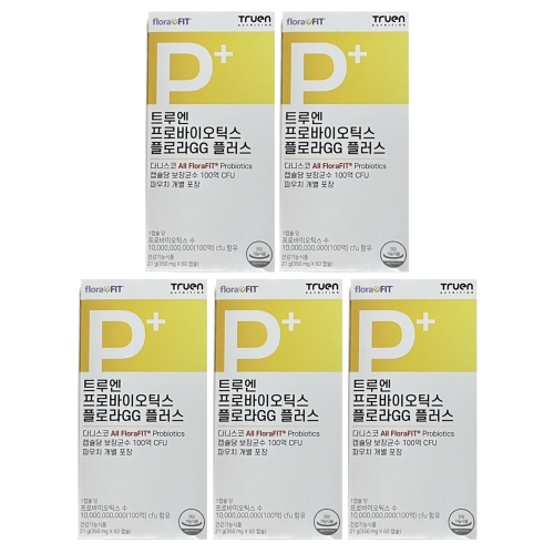 트루엔 프로바이오틱스 플로라GG 플러스 350mg 60캡슐 (5개)_이미지