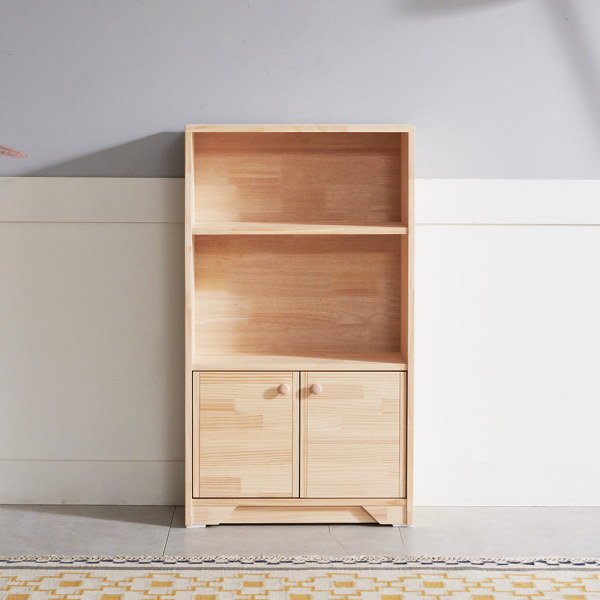  우아미가구 릴로우 원목 3단 도어 책장 [60cm]