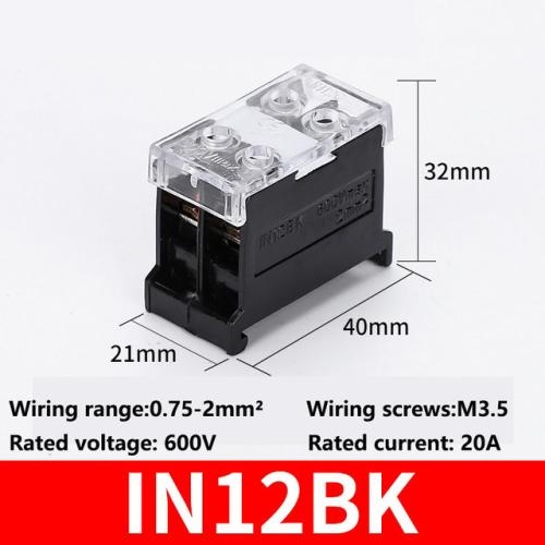 Din 레일 터미널 블록 전기 연결 단자 분할 고전류 정션 박스 황동 IN12BK IN20BK 600V 23 핀 30A 60A 없.._이미지