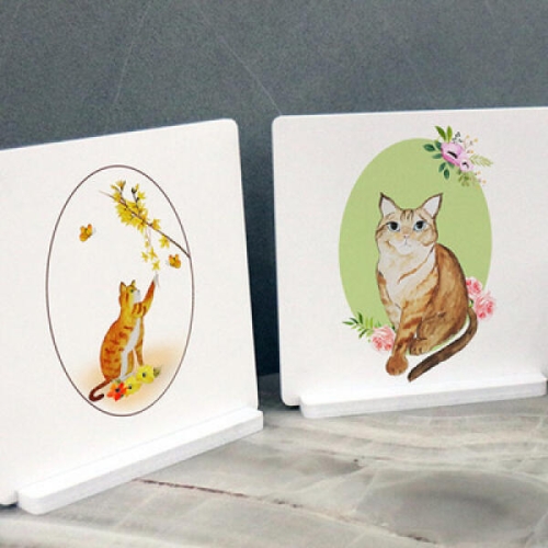 꾸밈 ie142-스탠드액자2P_야옹일러스트05