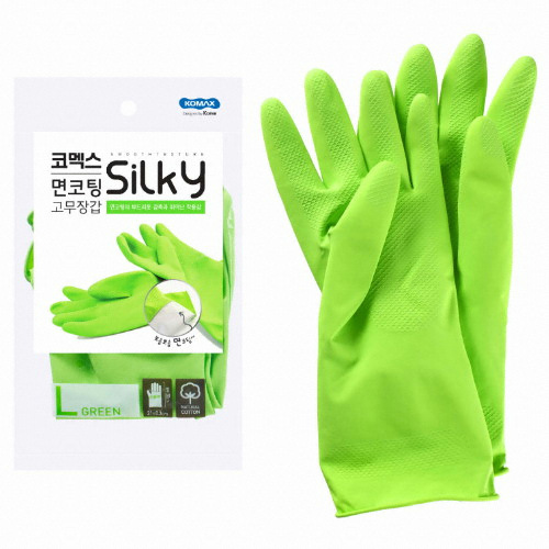 코멕스 면코팅 실키 고무장갑 그린 (대)