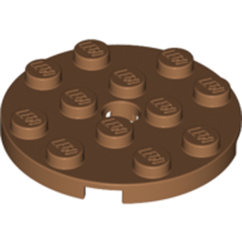 레고 부품 원형 플레이트 Medium Dark Flesh Plate Round 4 x 4 with Hole 6167647 60474_이미지