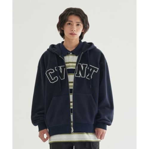 커버낫 COVERNAT 웜온 CVNT 플리스 후드집업 Dark Navy CO2504JK13DN 1434338_이미지