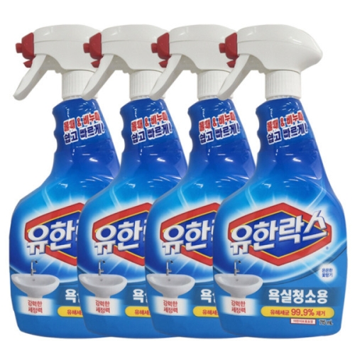 유한양행 유한락스 욕실청소용 715ml (4개)