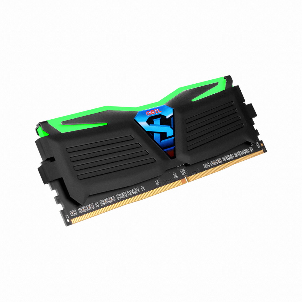 GeIL DDR4-3200 CL16 SUPER LUCE BLACK 그린 패키지 (16GB(8Gx2))_이미지