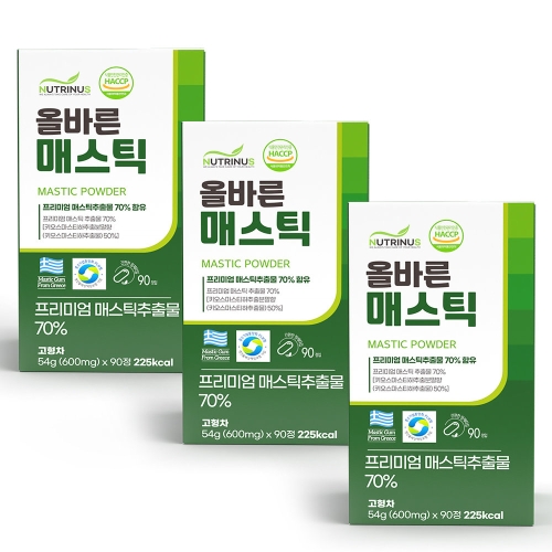 올바른영양 뉴트리너스 올바른 매스틱 600mg 90정 (3개)_이미지