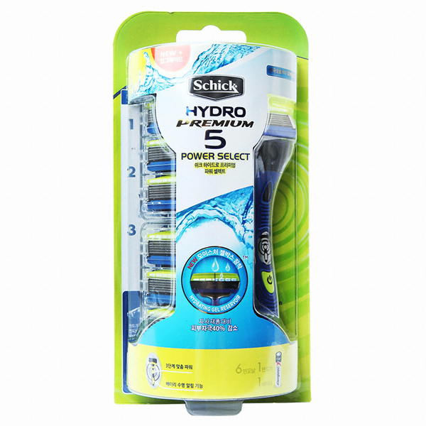 쉬크 하이드로5 프리미엄 파워셀렉트 + 면도날 (면도기1개+날5개)_이미지