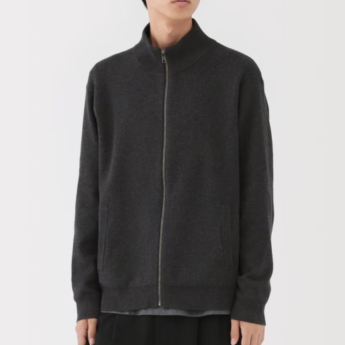 무인양품 MUJI 남성 워셔블 밀라노 립 풀집업 가디건 15711574