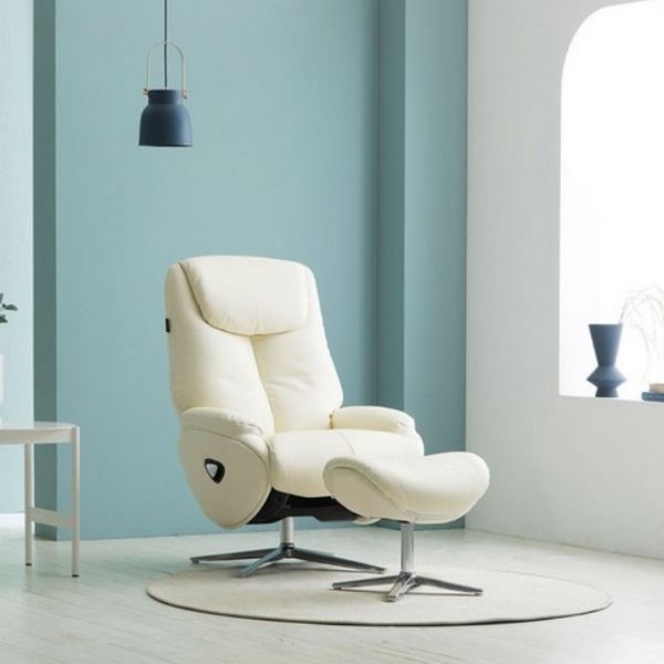 핸슨 로디 가죽 리클라이너 1인용 (스툴포함)_이미지