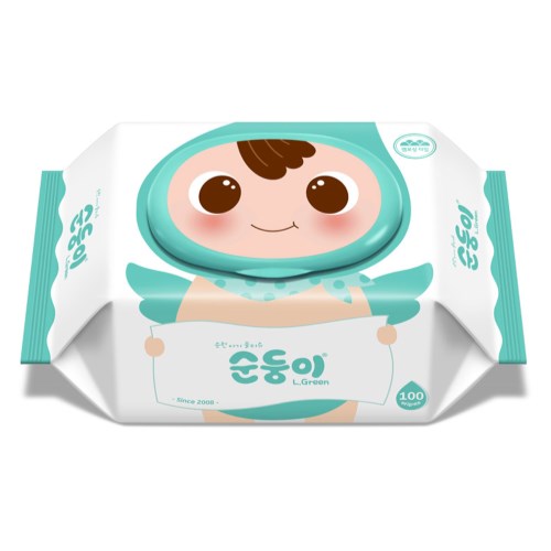 수오미 순둥이 오리지널 엘그린 물티슈 캡형 100매 (10팩)