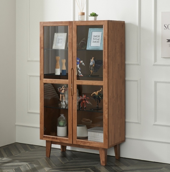 모던탑21 명품 고무나무 원목 D타입 장식장