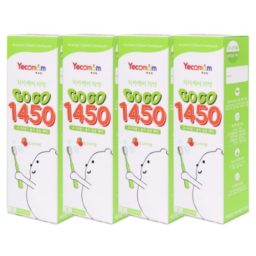 예꼬맘 고고 불소 1450 어린이 치약 60g (4개)