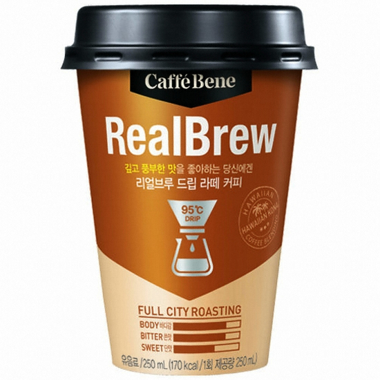 카페베네 리얼브루 드립 라떼 커피 250ml (10개)_이미지
