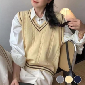 오노마 ONM 여성 출근룩 개강룩 브이넥 가을 니트 여자 19314240_이미지