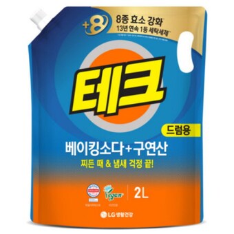 <b>테크</b> 베이킹소다+구연산 드럼용 리필 2L