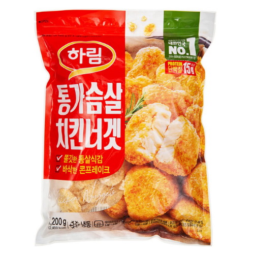 하림 통가슴살 치킨너겟 1.2kg이미지입니다. 누르면 해당 게시물로 새창이동합니다.