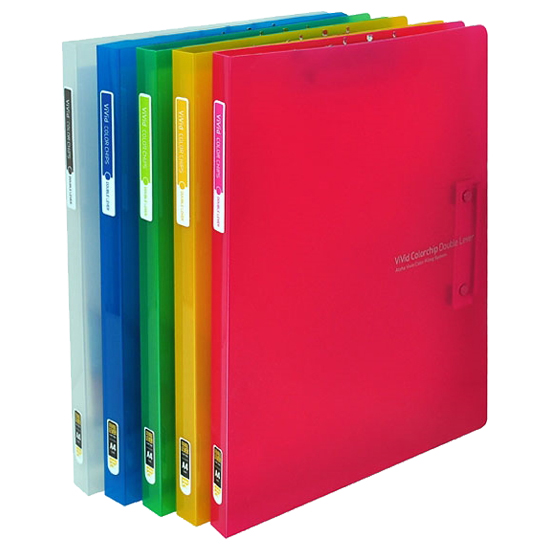 알파 비비드컬러칩 더블레버화일 A4 (5개)_이미지