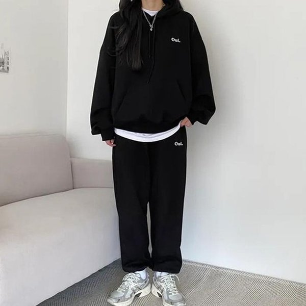 루즈핏 기모 트레이닝복 후드 셋업 캠퍼스룩 50463184