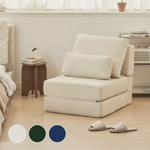 한샘 데이즈 구스 아쿠아텍스 접이식 모듈형 패브릭 소파베드 1인용_이미지