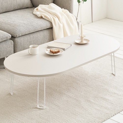 타원형 라운드 접이식 거실테이블 1200