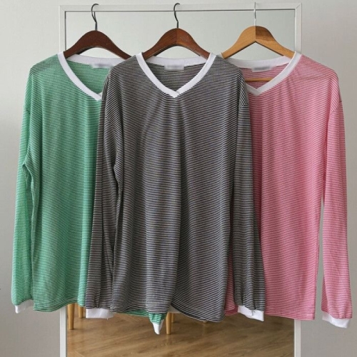 나야홍 빅사이즈긴팔티 U735L506 붓기없는브이넥티셔츠 GB_이미지