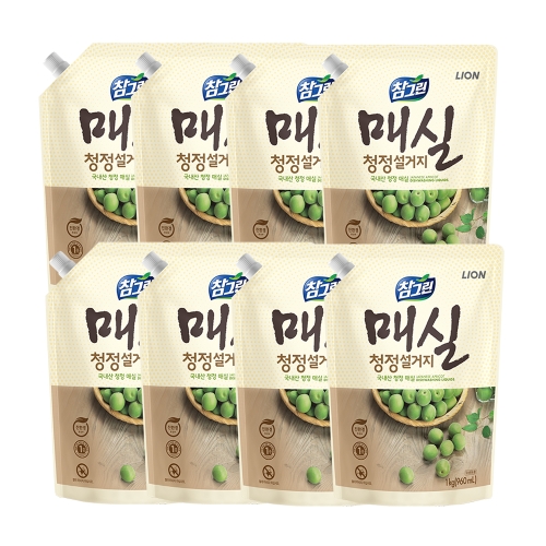 참그린 매실 청정설거지 리필 1kg (960ml) (8개)_이미지