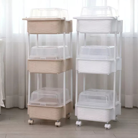 전원테크 코코맘 3단 기저귀정리함 이동식 트롤리