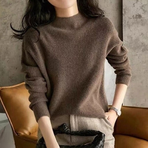 오피스룩 반폴라 심플한 골지 니트탑 3컬러 KYR-WDC6CF7