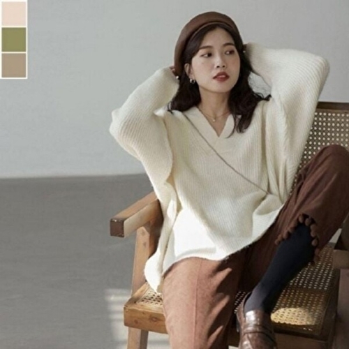 브이넥 캐주얼 니트 1P 필수템 데일리 겨울 간 KYR-WFH477S