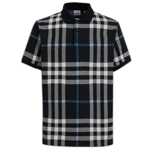 버버리 타탄 체크 모티프 자카드 코튼 폴로 셔츠 8070667 B3421