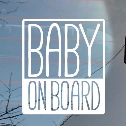 뭉키월드 네모 Baby On Board 스티커 LSC-505 [반사]
