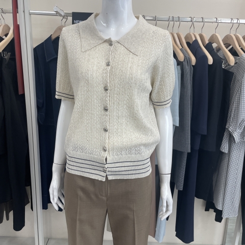 케이엘 KL 오가니스 카라 카디건니트KK24OF08OO_이미지