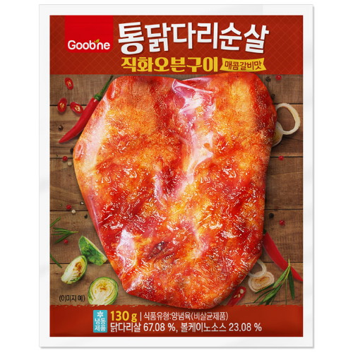 지앤건강생활 굽네 통닭다리순살 직화오븐구이 매콤갈비맛 130g (8개)