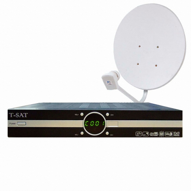 T-SAT OTA 무료 위성방송 수신기 + 안테나 세트