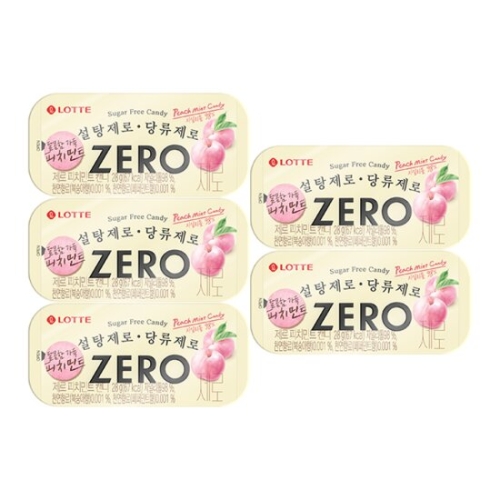 롯데제과 제로 피치민트 캔디 28g (5개)