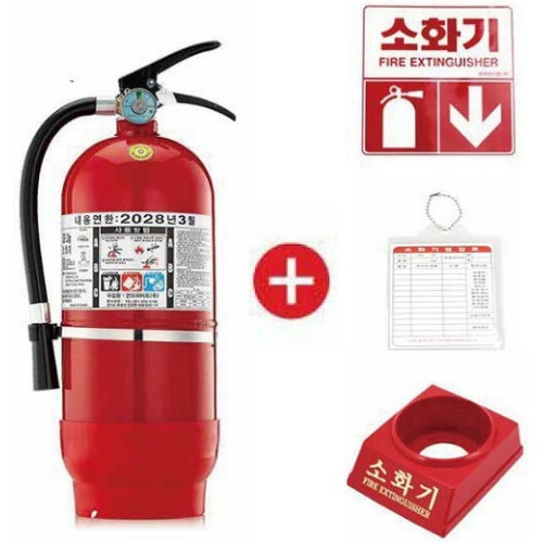 썬브라이트 화염파이터 ABC 분말소화기 3.3kg + 점검표 + 스티커 + 받침대_이미지