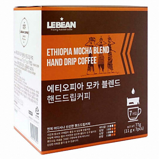 리빈코리아 에티오피아 모카 블렌드 핸드드립 커피 7T (1개)_이미지