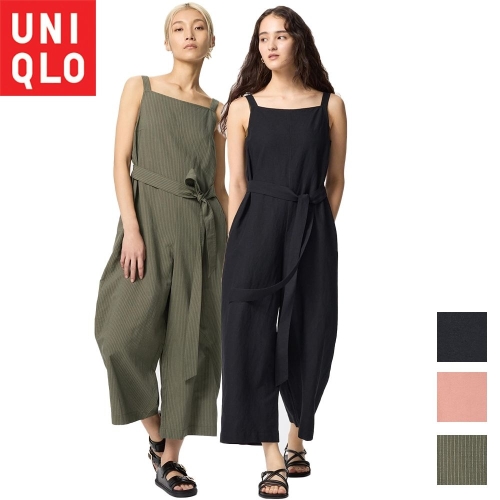 유니클로 여성 린넨 블렌드 점프수트 475806_이미지