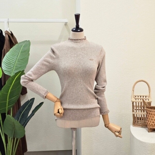 포커스 프릴 반폴라 골지 니트 FW5K3KT31991