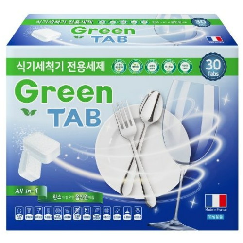자우버 그린탭 올인원 식기세척기 전용세제 타블렛형 30개입 (2개)_이미지