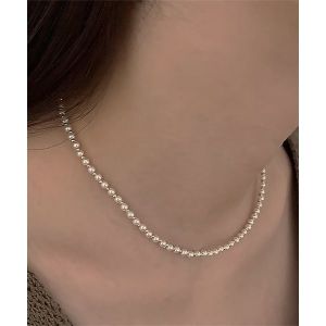하스 SF009 Basic Pearl Silver Ball Necklace